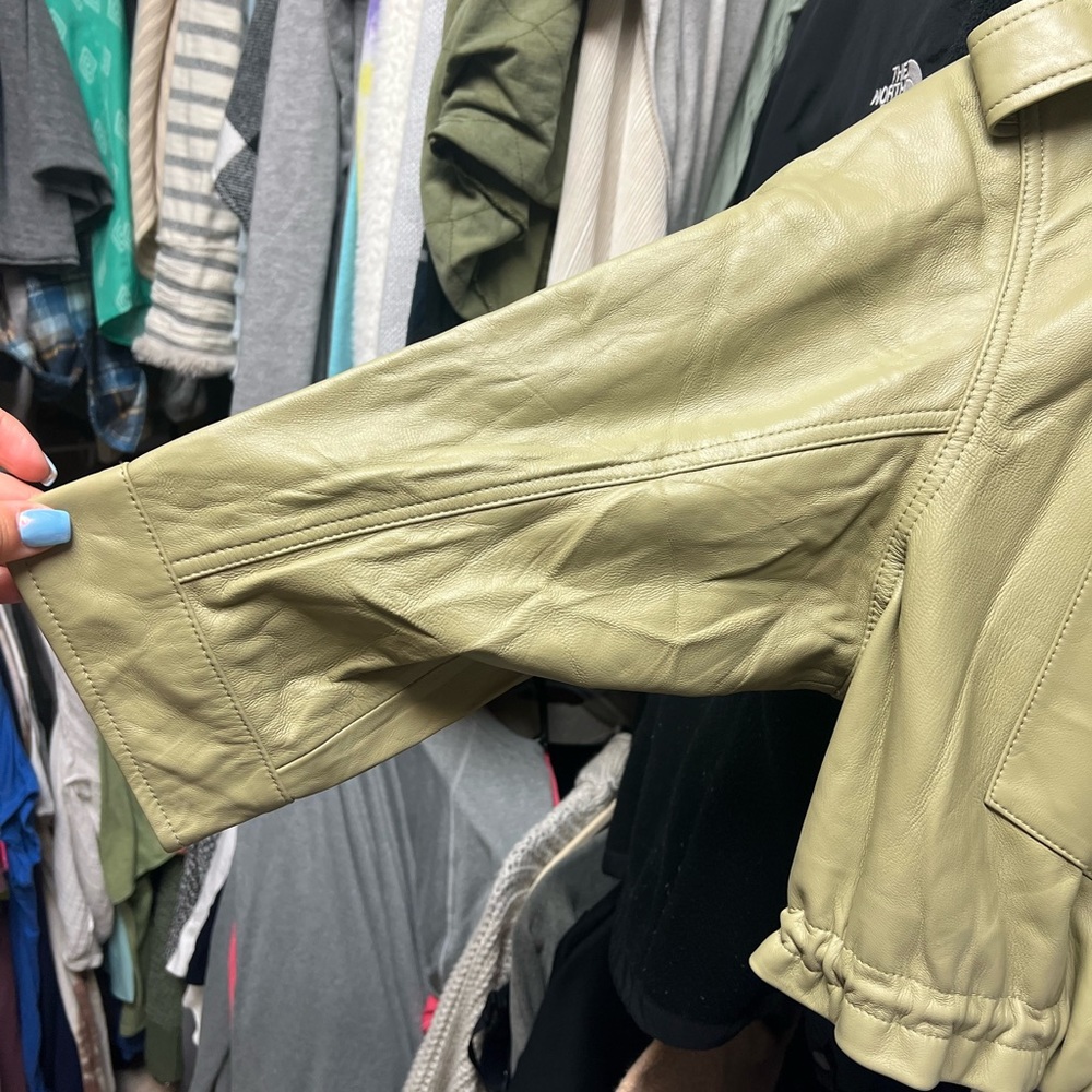 Large Bubish Leather Jacket From Anthropologie - image 4